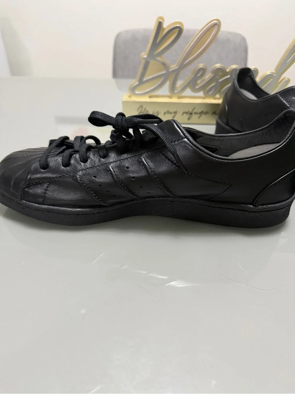 Y-3 Men's Black Leather Shell-Toe Low-Top Sneakers size 11.5 IE3237